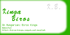 kinga biros business card